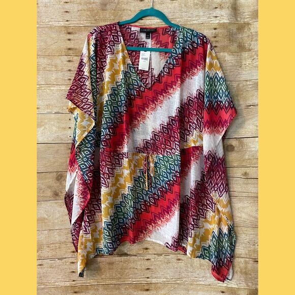 Lane Bryant Top Batwing lightweight 14/16 colorful Top - Picture 1 of 5